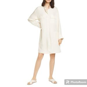 Vince Utility Shirt Dress in Fennel Size Small Relaxed